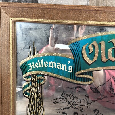 1981 Heileman's Old Style Lager 1853 Beer Mirror Sign La 1981 Heileman's Old Style Lager 1853 Beer Mirror Sign La