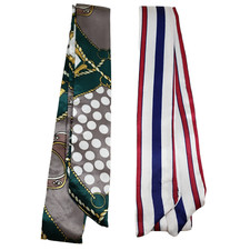 Lot of 2 Womens Neck Scarf Wrap Hair Head Tie Purse Decoration Bag Wrap 38/2" M