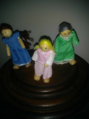 wooden dollhouse people