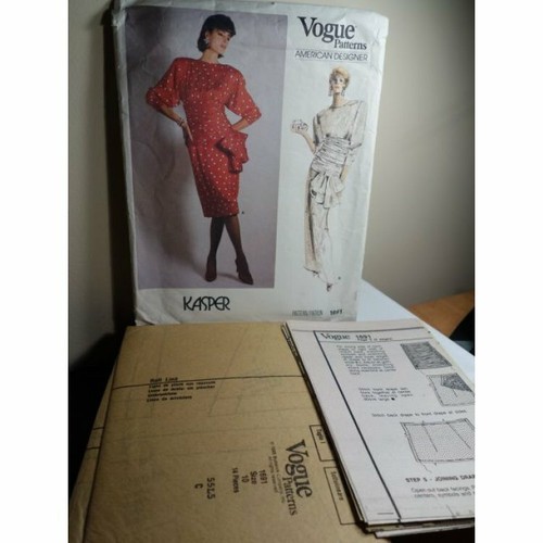 Vogue KASPER Sewing Pattern 1691 Misses Dress UNCUT! Year:Vintage, Size US: 10 - Picture 2 of 8