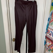 Women's High-Rise Faux Leather Tapered Ankle Pull-On Pants - A New Day M