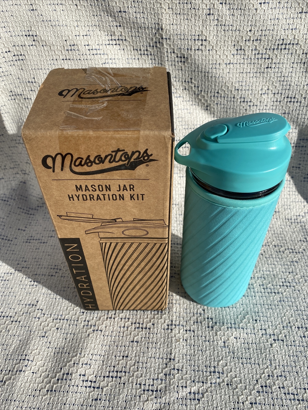 Masontops Mason Jar Hydration Kit Glass Water Bottle New In Box