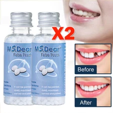 2PCS Tooth Repair Beads Granules,Temporary Moldable Dental Pellets, False Teeth