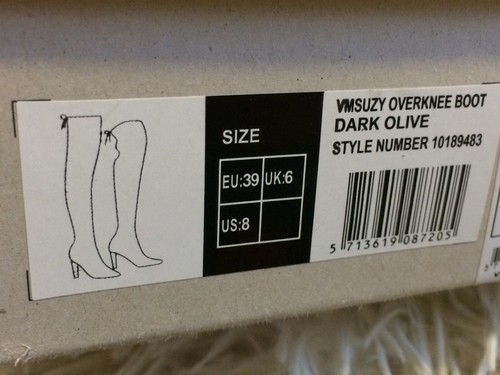 BNIB Vero Moda SUZY Dark Olive Green OTK Faux Suede Thigh Boots UK 6 RRP £78 - Picture 11 of 11