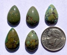 5 CALIBRATED PEAR SHAPE MATCHING TURQUOISE CABOCHONS 22 CARATS T129