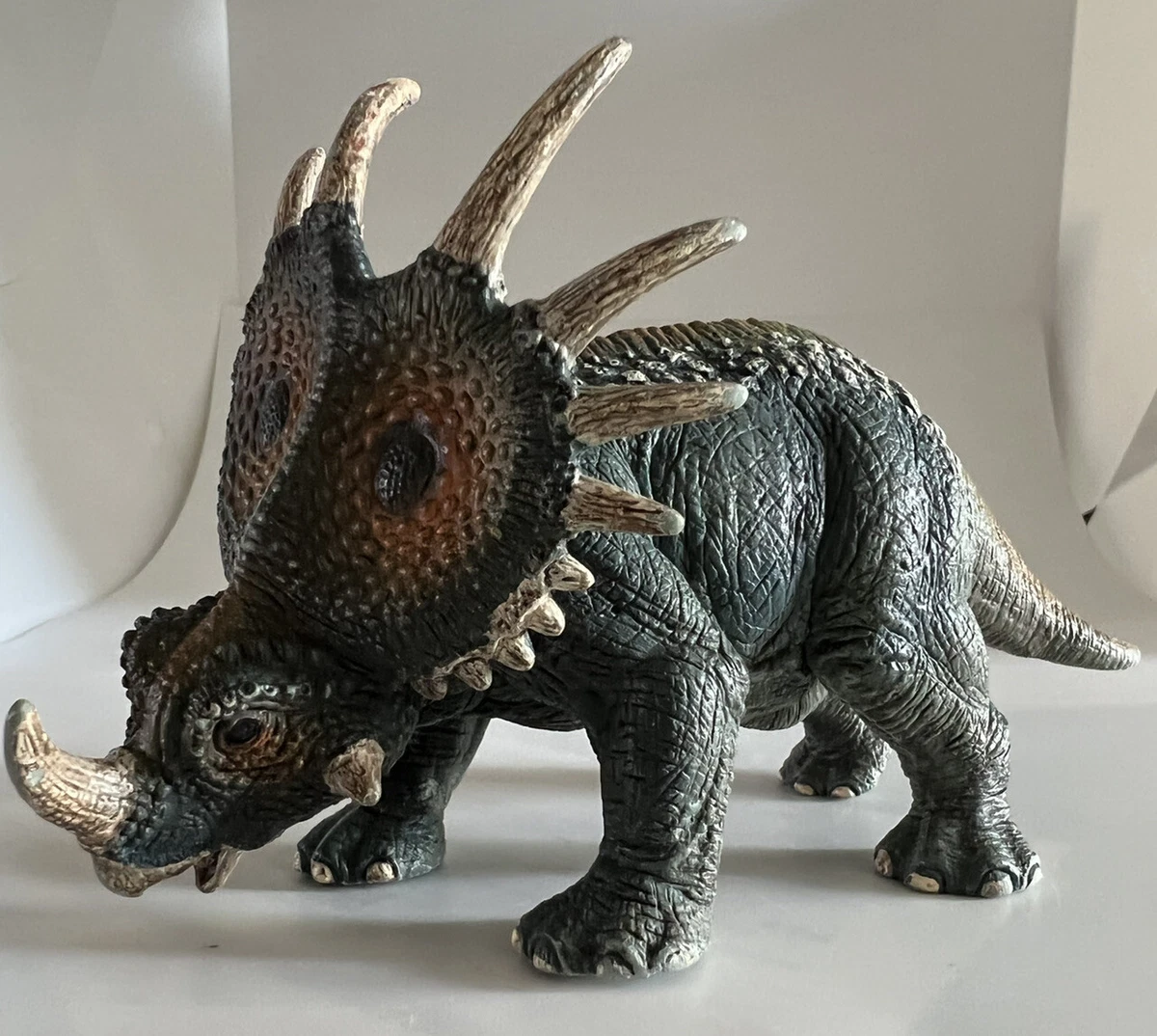 Schleich Styracosaurus Dinosaur Dino Figure 2012 Retired Blue Gray