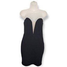 Lulus Keep My Secret Black Strapless Bodycon Mini Dress size Small NWT