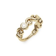 14k Yellow Gold Diamond Swirly Clicker Hoop Statement Hoop, 18g Nose Ring Hoop