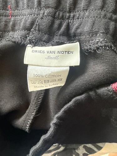 Dries Van Noten Black Pants Multicolor Side Stripe Small 100% Cotton Made In Tur - Picture 3 of 4