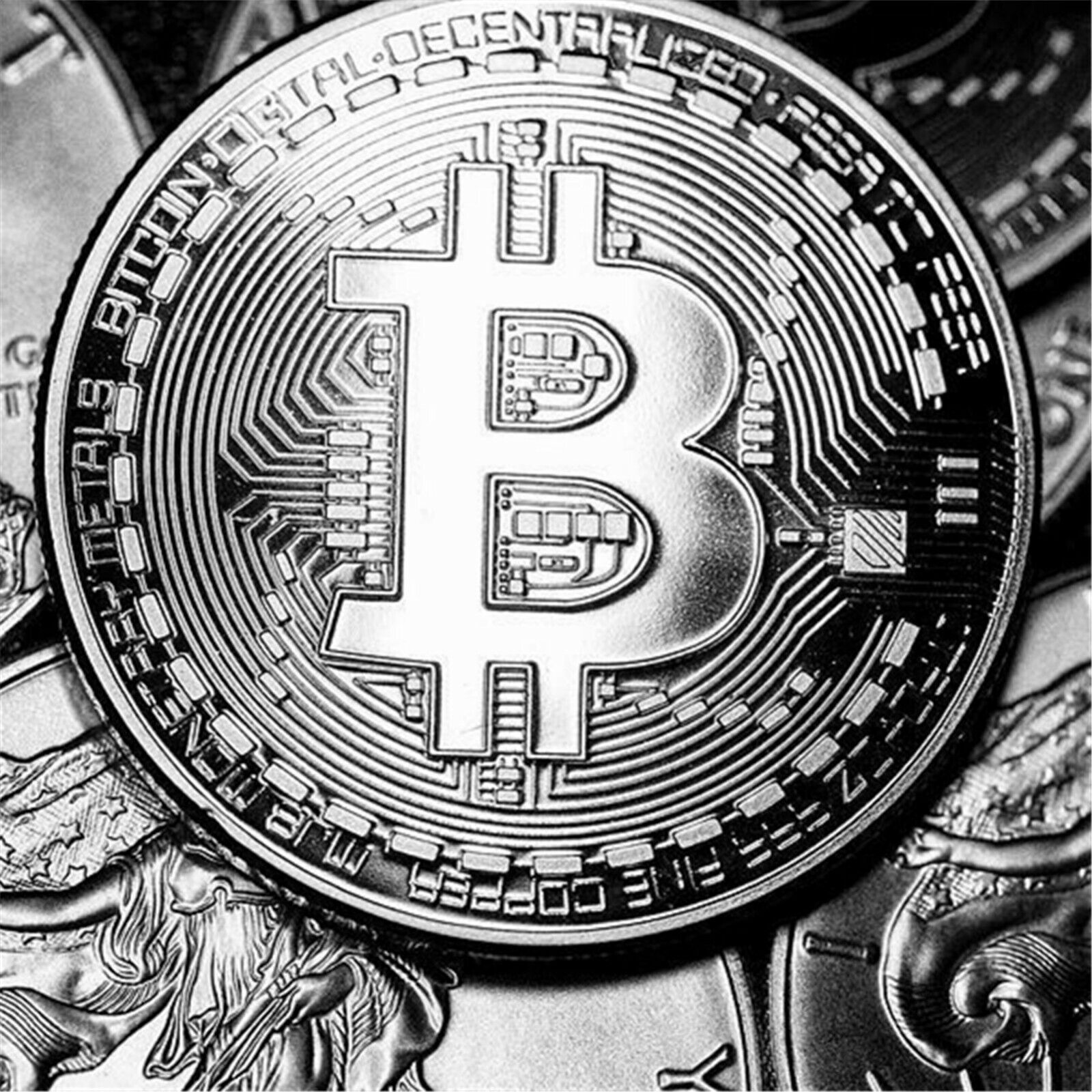 1PCS Bitcoin Commemorative Coins 1oz Silver Bit Coin Physical Crypto Coin HODL