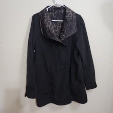 90  s Vintage Reversible Leopard/black Women Coat Size Large