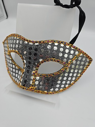 Sequin Cateye Masquerade Ball Mask Party Halloween Costume Black - Picture 2 of 5