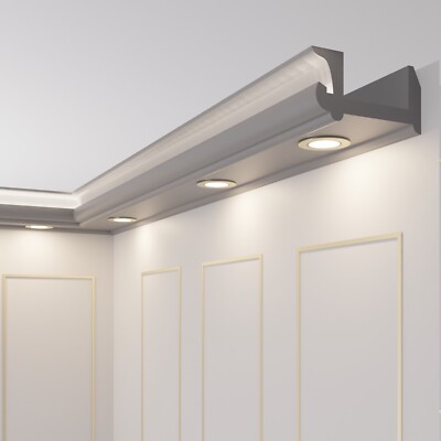 18 Meter+Ecken Stuckleiste für indirekte Beleuchtung Deckenlicht Halogen OL-17 
