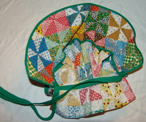 Vtg Prairie Sunbonnet Sun Bonnet Hat Girl Patchwork Holly Hobbie Little House - Picture 8 of 8