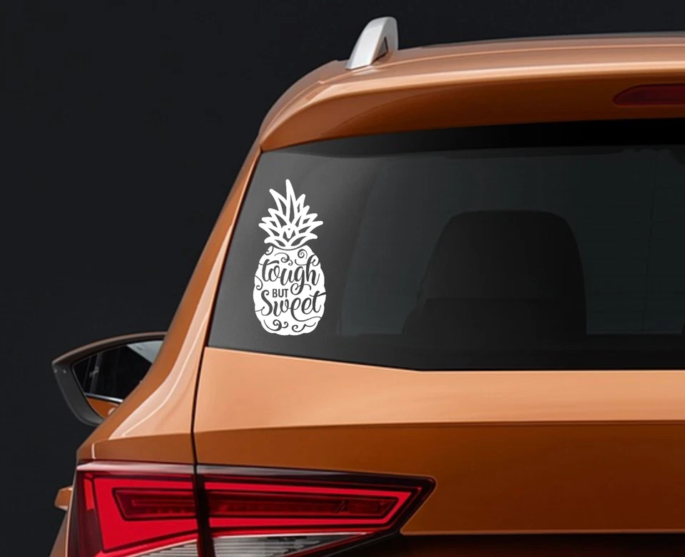 Decal Vinyl Car Truck Sticker Pineapple Tough But Sweet - You Pick Size & Color - Image 2 of 4