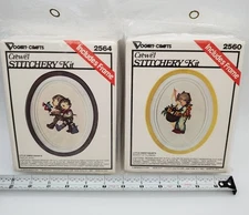 2 Vogart Crafts Crewel Stitchery Kits Little Sweethearts 2560 2564 Flowers Guys