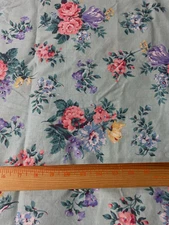Large floral cotton print -Peter Pan Fabrics 2 yards x 56"aqua background