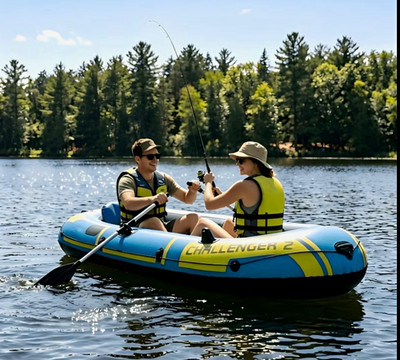 Lorfigo Challenger 2 Paddelboot aus PVC blau/gelb mit Paddelhalter