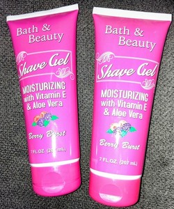 Bath & Beauty Moiturizing Shave Gel w/ Vitamin E & Aloe Vera-Berry 7oz x 2