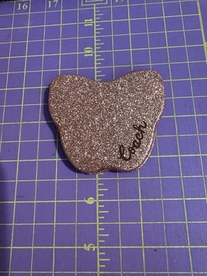 Coach Pink Glitter Butterfly Mirror with Two Mirrors One Side Magnified