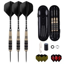 Steel Tip Darts Set for Dartboard, Professional Darts with Metal Tip 24 Grams...