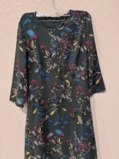 Banana Republic A-line Dress Floral Dark Green Size 2  Lined Nature