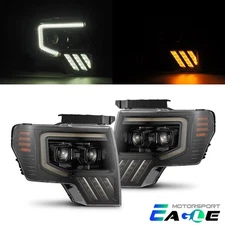 Fit 2009-2014 Ford F150 MKII LUXX-Series LED Projector Alpha-Black Headlights