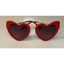 Red Heart Shaped Sunglasses Retro Fashion Novelty Shades