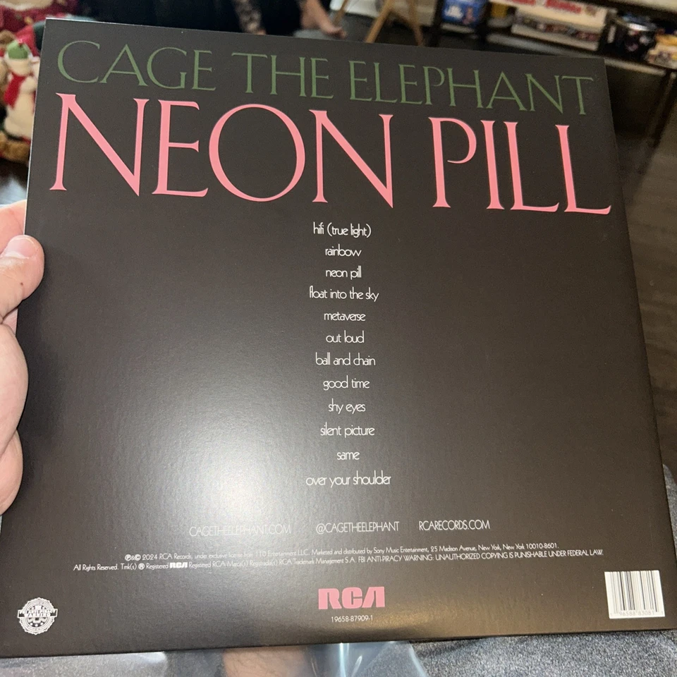 CAGE THE ELEPHANT - Neon Pill - Clear Vinyl LP Autographed/SIGNED - In Hand - Image 3 of 3