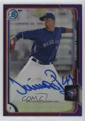 2015 Bowman Chrome Prospects Purple Refractor 89/250 Jairo Labourt Auto 2f9