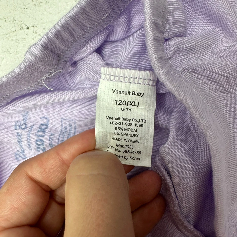 Conjunto de pijama jogger de manga larga Vaenait Baby púrpura de 2 piezas para niña talla XL (6-7 AÑOS) Foto 3 de 4