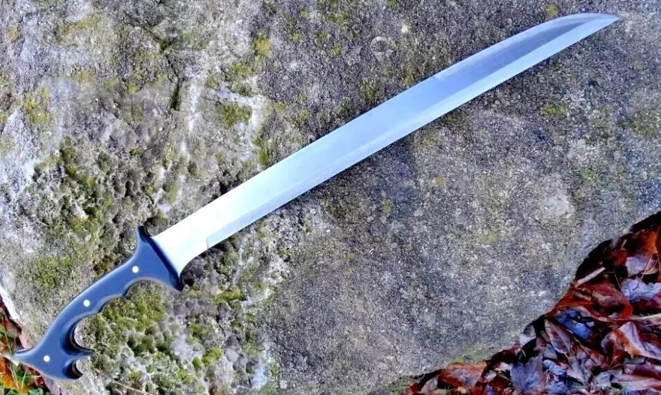 Herramienta D2 hecha a mano personalizada de 25" acero desmotadora táctica con funda de cuero/rep Foto 3 de 4