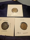 THREE (3) FULL DATE LINCON WHEAT CENTS 1909 - 1909 - 1910 - FINE TO EXTRA FINE
