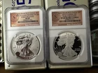 2012 S .999 American Silver Eagle NGC PR69 ULTRA CAMEO REVERSE PROOF 2 Coins
