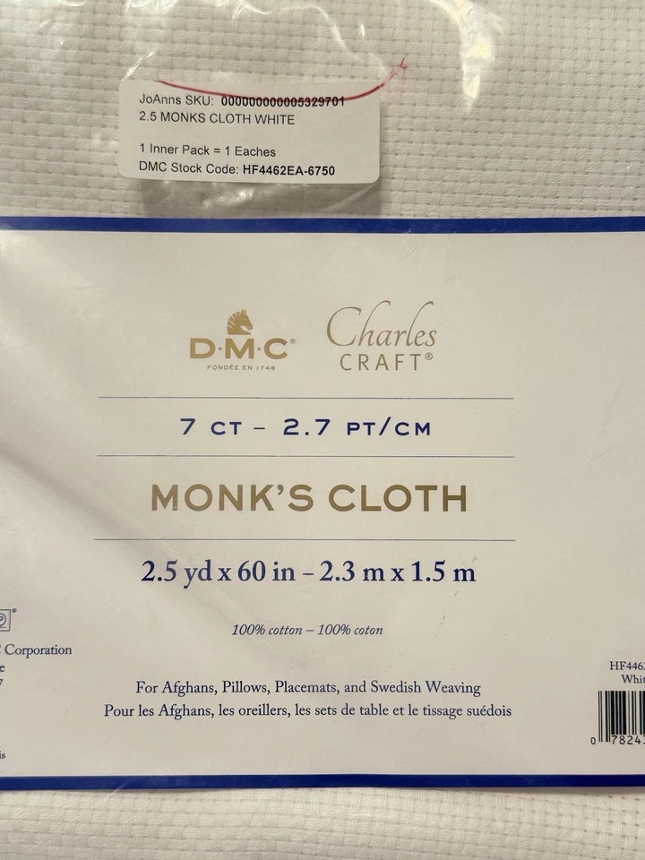 Charles Craft Monk's Cloth Aida 7 unidades 60"X2.5yd-blanco (paquete de 1) Foto 2 de 4