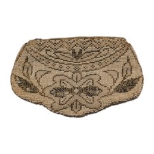 Vintage Czechoslovakia Fully Beaded Zippered Evening Bag Clutch Cream