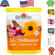 Pollinator Garden Mix: 25,000 Non-GMO Flower Seeds in 18 Varieties for Sunlight