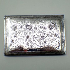 Ornate Cigarette Case Middle Eastern 84 Silver Mono PK