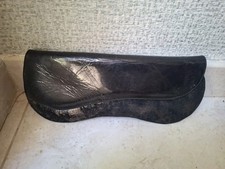 Borsa pochette da sera In vera pelle nera riflessi dorati , fatta a mano di...