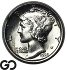 1925-D Mercury Dime, RARE Find, Premium Quality Superb Gem BU++ Key Date!