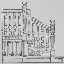 Rubber Stamp Cling Victorian Or Georgian Staircase Newel Post Ball Finial