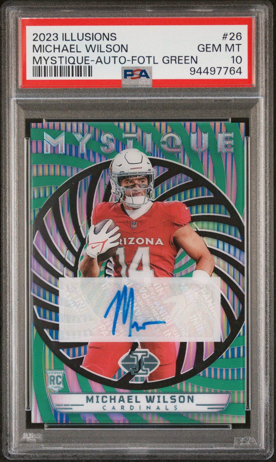 Michael Wilson Panini Illusions Mystique #26 Autograph-Fotl Green