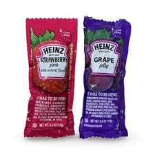 Grape Jelly & Strawberry Jam Single Serve Packets Combo | 50 Pack