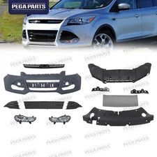 Front Bumper Grille Grill Assembly w/ Fog Lights for 2013-2016 Ford Escape Black