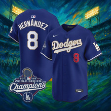 Kike Hernandez #8 Dodgers World Series Champions 2025 Blue Jersey 