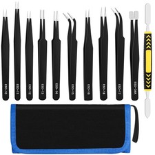 11 PCS Precision Tweezers Set, ESD Premium Craft Kit,...