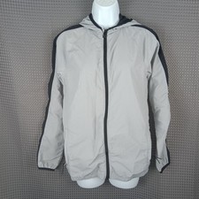 All in Motion Kids XL Windbreaker Jacket Gray Hooded Zip Water Resistant