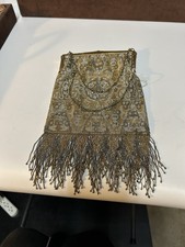 Golden Twilight Antique French Cut Steel Beaded Purse