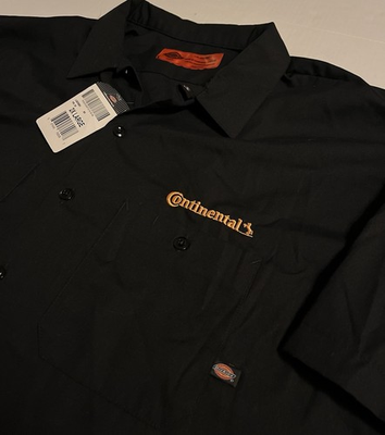 #ad #ad NWT Dickies Continental Tires Logo Employee Utility Work Shirt 2XL Black Cars $29.95