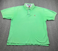 Tommy Hilfiger Green Polo Shirt Classic Fit Mens XL Short Sleeve Cotton Logo